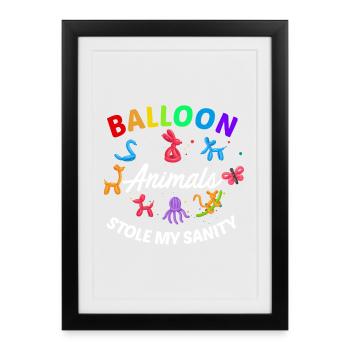 Balloon Twisting Design - Framed poster (27 × 37 cm) - black - Front