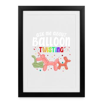 Balloon Twisting Design - Framed poster (27 × 37 cm) - black - Front