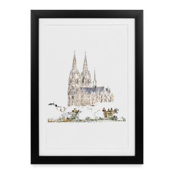 Cologne - Framed poster (27 × 37 cm) - black - Front