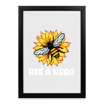 Terre Abeille Déclaration Espèces Conservation Environnement Nature - Affiche encadrée (27 × 37 cm) - noir - Devant