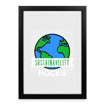 Sustainability Environment Statement Nature Conservation Earth - Framed poster (27 × 37 cm) - black - Front