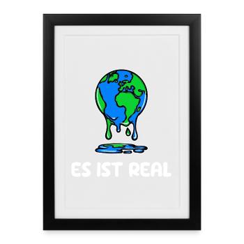 Mutter Erde Umwelt Umweltschäden Statement Natur - Gerahmtes Poster (27 × 37 cm) - Schwarz - Vorne