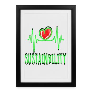 Environnement Déclaration de durabilité Protection de l’environnement Terre - Affiche encadrée (27 × 37 cm) - noir - Devant
