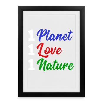 Planète Terre Mère Nature Déclaration Conservation - Affiche encadrée (27 × 37 cm) - noir - Devant