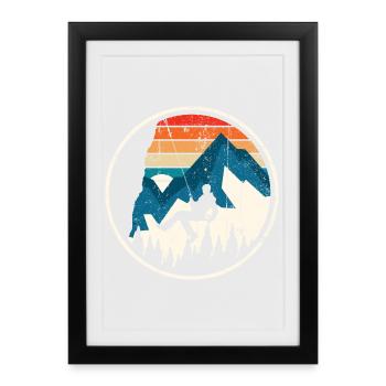 Alpine Ascent in Sunset Stripes - Framed poster (27 × 37 cm) - black - Front