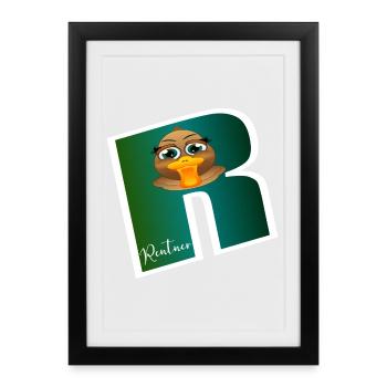 Abschiedsgeschenke Rente Ente - Gerahmtes Poster (27 × 37 cm) - Schwarz - Vorne