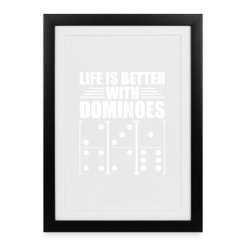 Conception de jeux Domino - Affiche encadrée (27 × 37 cm) - noir - Devant