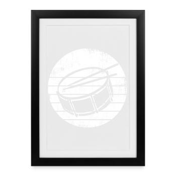 Snare Drum Drawing - Framed poster (27 × 37 cm) - black - Front