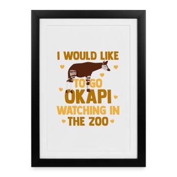 Okapi in harmony with nature - Framed poster (27 × 37 cm) - black - Front