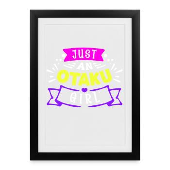 Otaku Manga Anime Déclaration Coeur Fille Japonaise - Affiche encadrée (27 × 37 cm) - noir - Devant