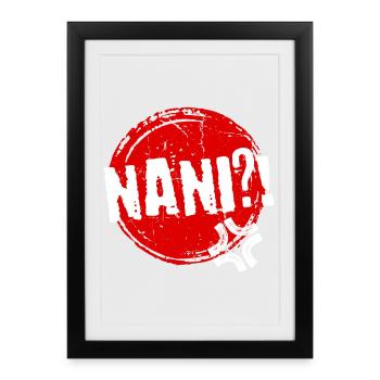 Manga Nani Disant Anime Animation Japonaise Comic - Affiche encadrée (27 × 37 cm) - noir - Devant