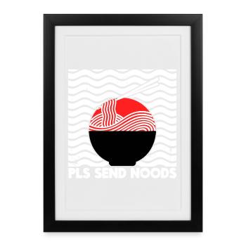 Ramen japonais Déclaration Manga Anime Extrême-Orient - Affiche encadrée (27 × 37 cm) - noir - Devant