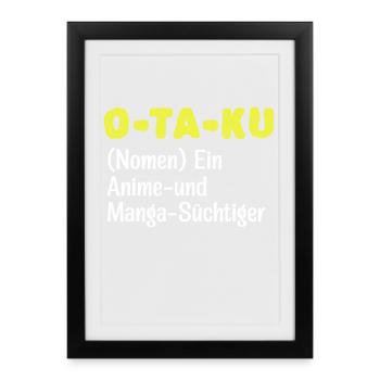 Déclaration de manga Anime Otaku Mangastyle Cartoon - Affiche encadrée (27 × 37 cm) - noir - Devant