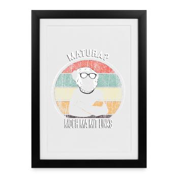 Matura Humor Retro Monkey Design - Framed poster (27 × 37 cm) - black - Front