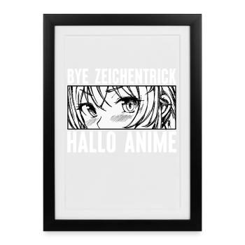Anime Cartoon Comic Statement Japanese Manga - Framed poster (27 × 37 cm) - black - Front
