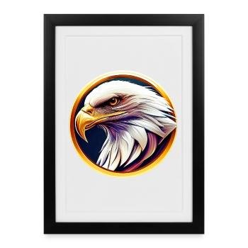 Bald eagle - Framed poster (27 × 37 cm) - black - Front
