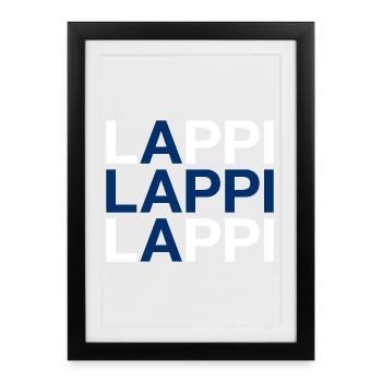 LAPPI Finlande Suomi Finlande Drapeau - Affiche encadrée (27 × 37 cm) - noir - Devant