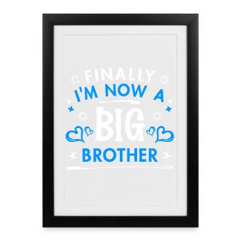 Proud Big Brother Heart Statement Siblings - Framed poster (27 × 37 cm) - black - Front