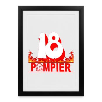 Fireman - Framed poster (27 × 37 cm) - black - Front