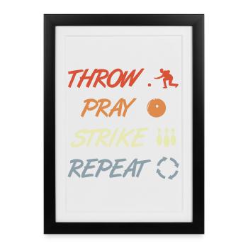 Blague de bowling - Affiche encadrée (27 × 37 cm) - noir - Devant