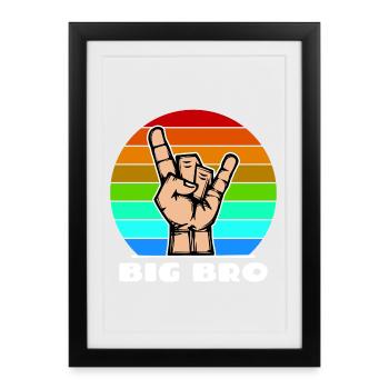 Big Brother Brother Coeur Cool Dire Bro - Affiche encadrée (27 × 37 cm) - noir - Devant