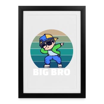 Brother Heart Proud Big Brother Déclaration de Big Brother - Affiche encadrée (27 × 37 cm) - noir - Devant
