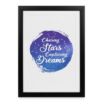 Chasse aux étoiles qui rêvent - Affiche encadrée (27 × 37 cm) - noir - Devant