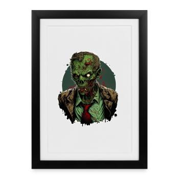 Zombie 04 - Affiche encadrée (27 × 37 cm) - noir - Devant