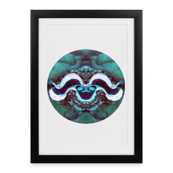 Nature Mandala Coquille Souriante - Affiche encadrée (27 × 37 cm) - noir - Devant