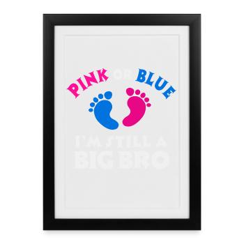 Brother's Heart Proud Big Brother Bro Statement - Framed poster (27 × 37 cm) - black - Front