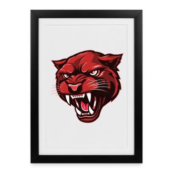 Panther Head Red - Framed poster (27 × 37 cm) - black - Front