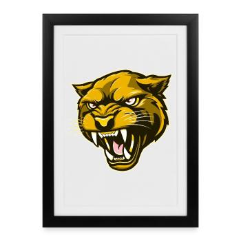 Panther Head Gold - Framed poster (27 × 37 cm) - black - Front