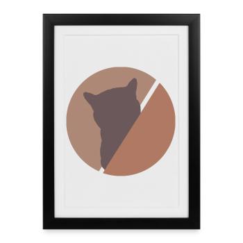 Curious cat - Framed poster (27 × 37 cm) - black - Front