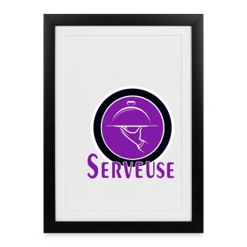 Serveuse - Affiche encadrée (27 × 37 cm) - noir - Devant