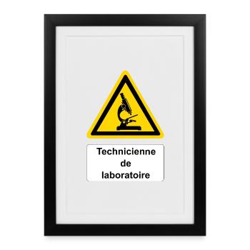 Technicienne de laboratoire - Affiche encadrée (27 × 37 cm) - noir - Devant
