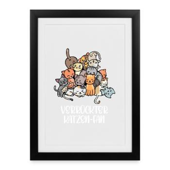 Cat Statement Soft Toy Pets Pet - Framed poster (27 × 37 cm) - black - Front