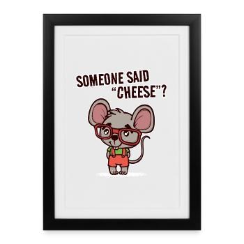 Mouse Lap Animal Statement Animaux de compagnie Animaux - Affiche encadrée (27 × 37 cm) - noir - Devant