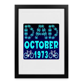 53rd birthday - Cycling Father October 1973 - Framed poster (27 × 37 cm) - black - Front