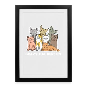 Cat Statement Stuffed Animal Pets Pet - Framed poster (27 × 37 cm) - black - Front