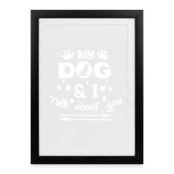 Chiens Animaux Animaux de compagnie Sa déclaration Animal en peluche - Affiche encadrée (27 × 37 cm) - noir - Devant