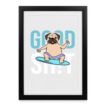 Dog Statement Pets Favorite Animal Stuffed Toy - Framed poster (27 × 37 cm) - black - Front