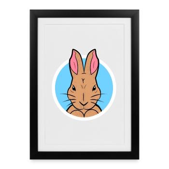 Favorite Animal Bunny Stuffed Animal Pets Animals - Framed poster (27 × 37 cm) - black - Front