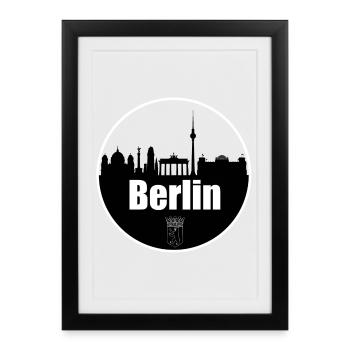 Berlin Transparency Skyline - Affiche encadrée (27 × 37 cm) - noir - Devant