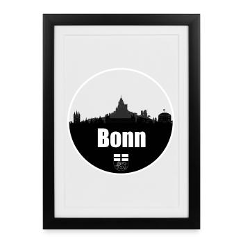 Bonn Transparency Skyline - Affiche encadrée (27 × 37 cm) - noir - Devant