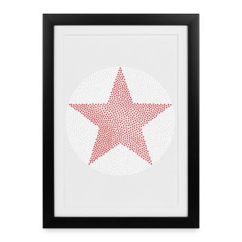 Star in a circle - Framed poster (27 × 37 cm) - black - Front
