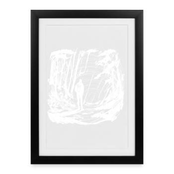 Allons quelque part inversé - Affiche encadrée (27 × 37 cm) - noir - Devant