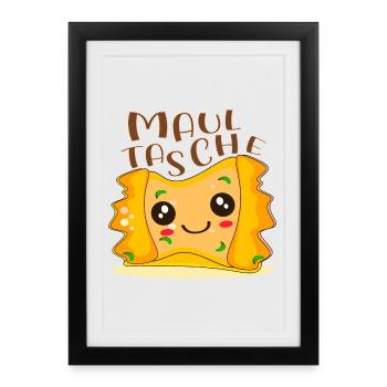 MAULTASCHEN SCHWÄBISCHES ESSEN - Gerahmtes Poster (27 × 37 cm) - Schwarz - Vorne
