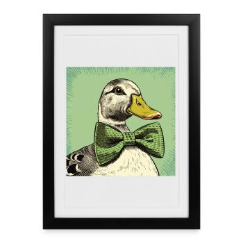 Canard avec nœud papillon - Affiche encadrée (27 × 37 cm) - noir - Devant