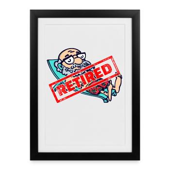 Retraite des aînés Dire retraite - Affiche encadrée (27 × 37 cm) - noir - Devant