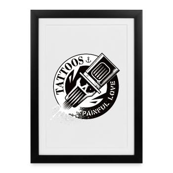 TATOUAGES AMOUR DOULOUREUX - Affiche encadrée (27 × 37 cm) - noir - Devant